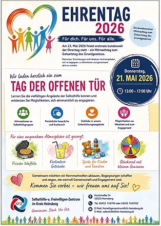 Einladungstext in bunter Schrift auf einem weißen Hintergrund